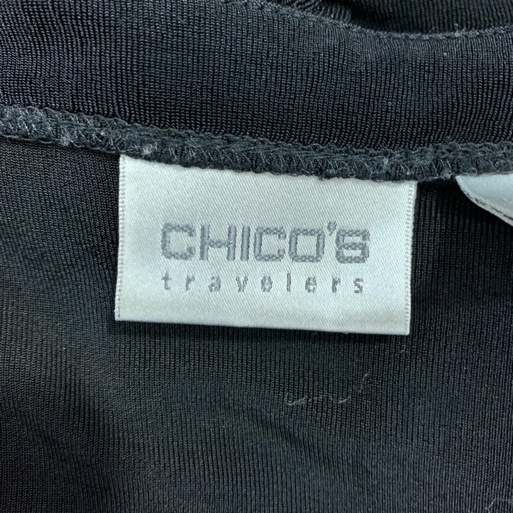 Chicos Travelers Black Open Front Cardigan - Picture 4 of 6